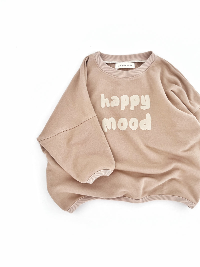 Oversized sweatshirt Happy Mood - Camel