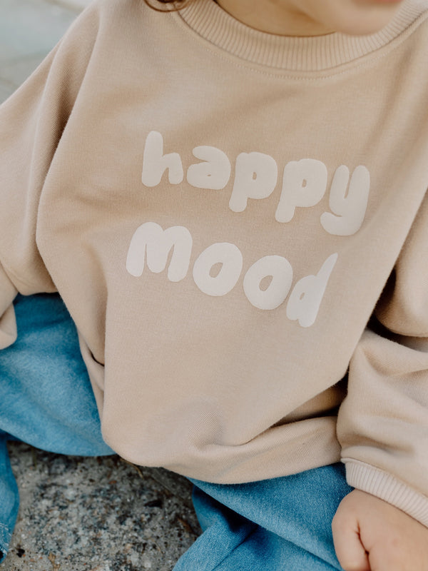 Oversize Sweatshirt Happy Mood - Camel