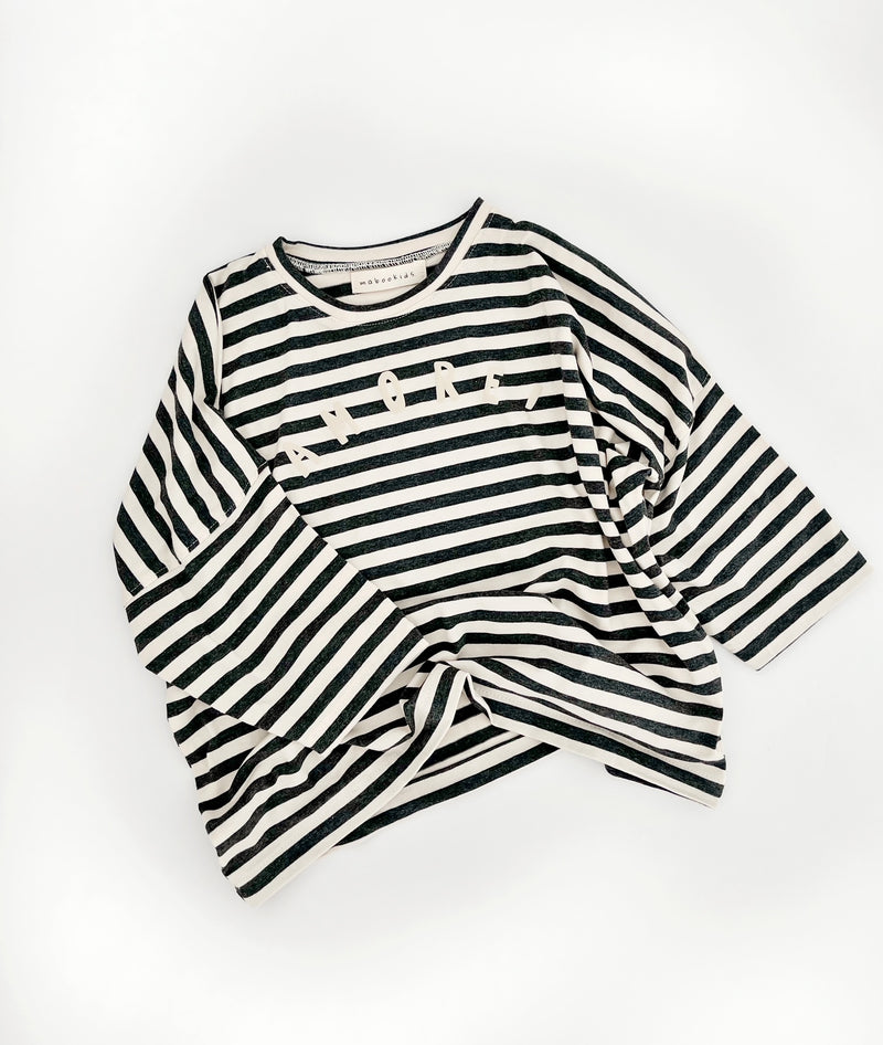 Oversize longsleeve Amore - Stripes Dark Grey