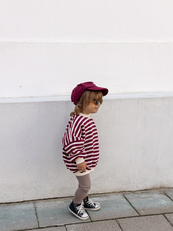 Oversize Sweater Stripes - Burgundy