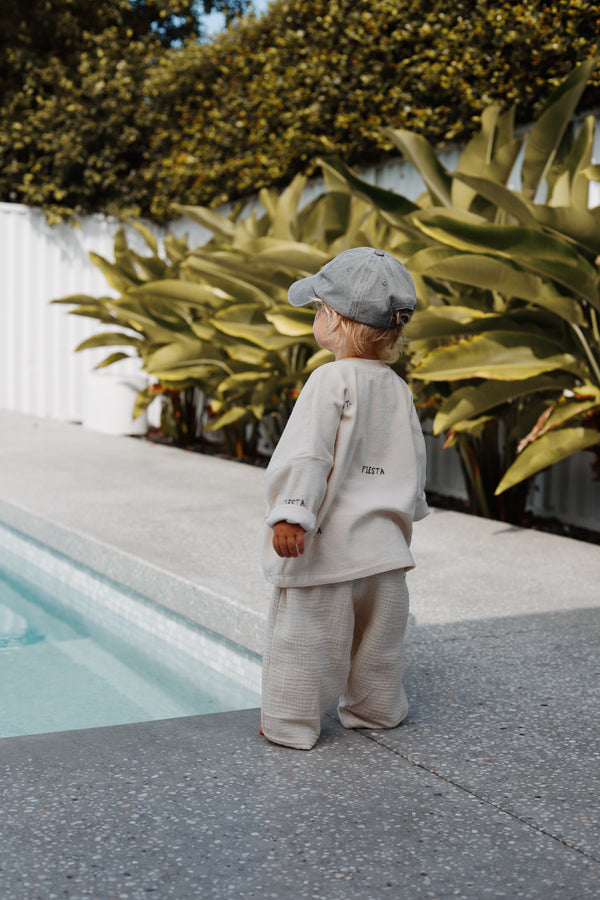 Oversize Sweatshirt all over Fiesta Siesta - Frottee Oat