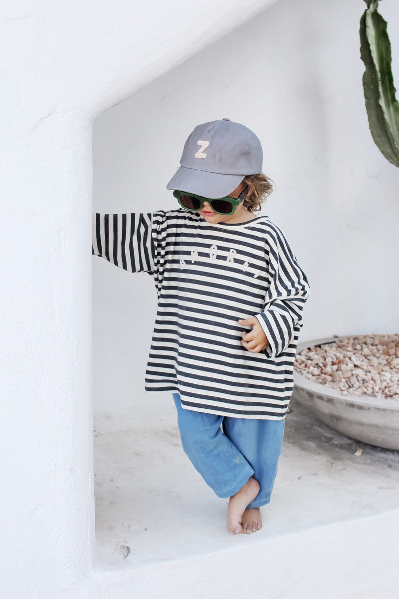 Oversize longsleeve Amore - Stripes Dark Grey