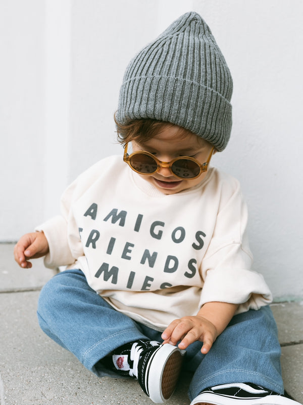 Oversize Sweatshirt Amigos Friends Amies - Vanilla