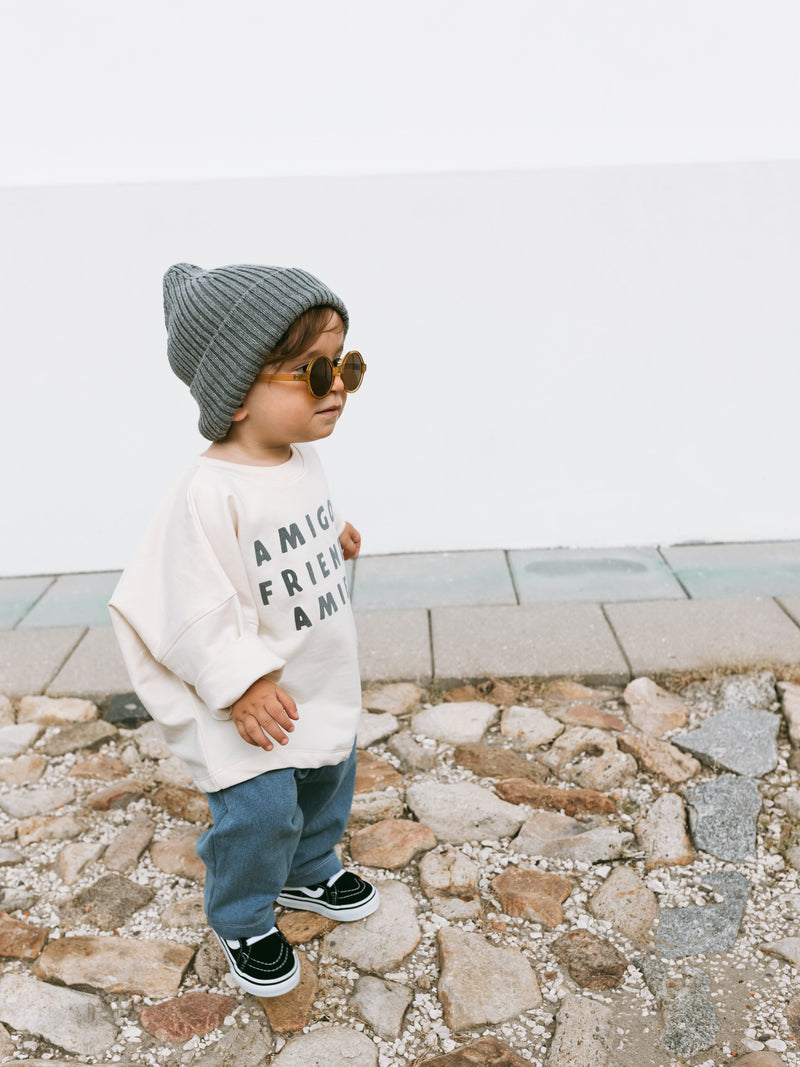 Oversized sweatshirt Amigos Friends Amies - Vanilla