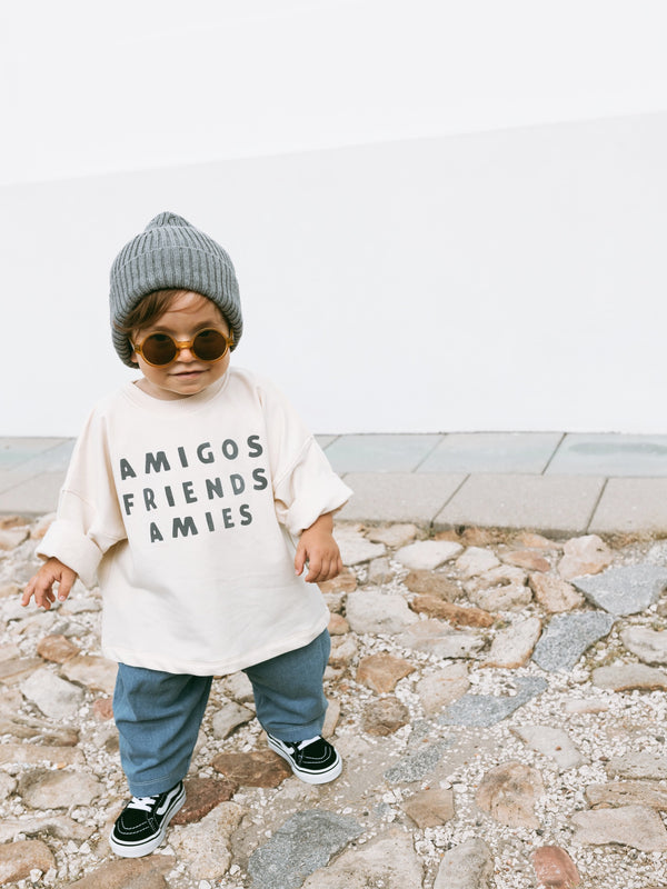 Oversize Sweatshirt Amigos Friends Amies - Vanilla