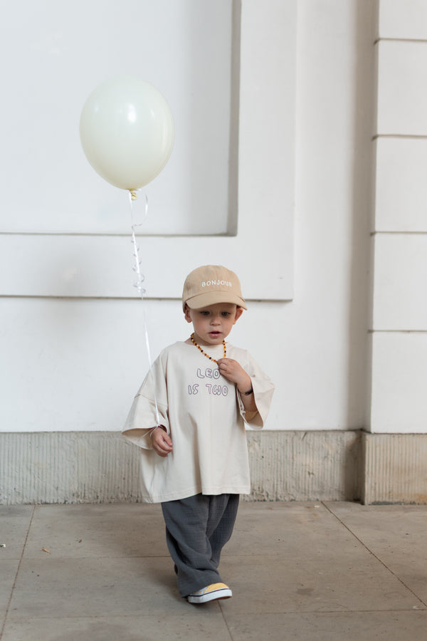 Create your individual (birthday) oversize shirt - light sand