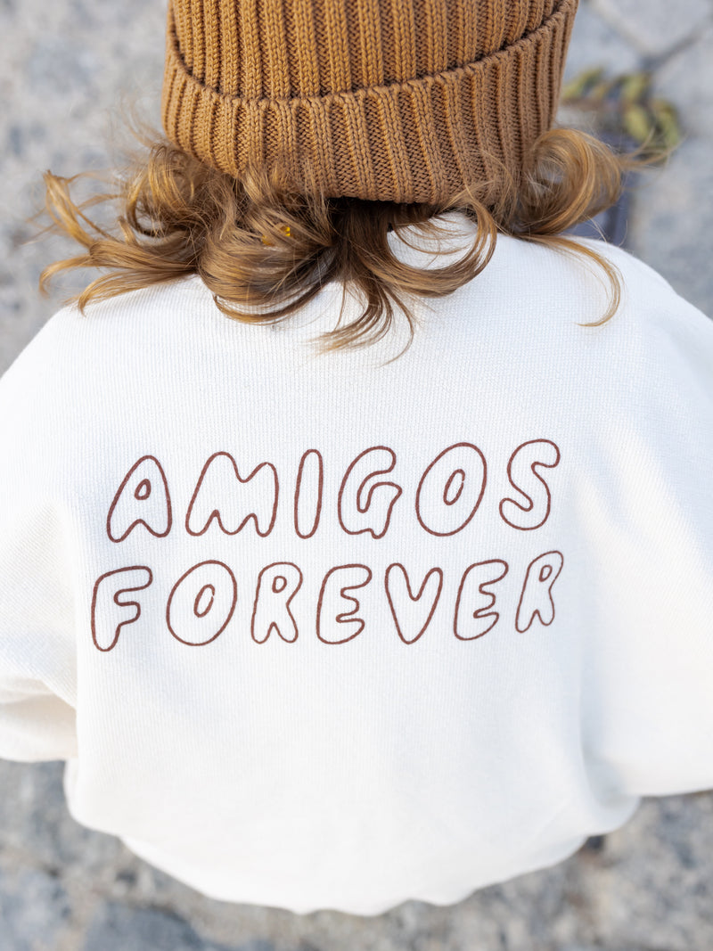 Oversize Sweatshirt Amigos Forever - Coconut Milk