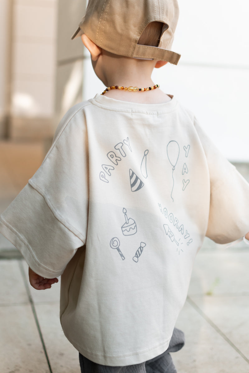 Create your individual (birthday) oversize shirt - light sand