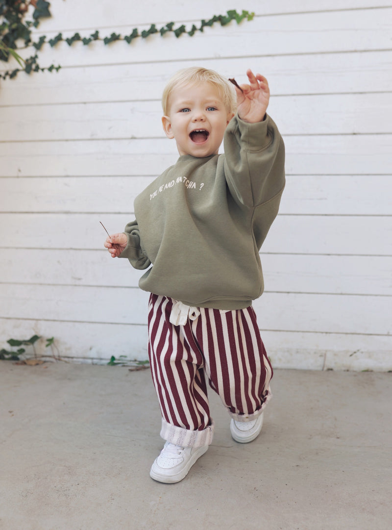 Comfy Pants - Burgundy Stripes